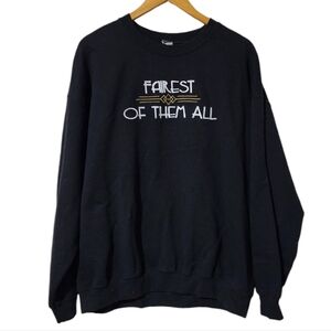 Fairest of them all black pull over sweater